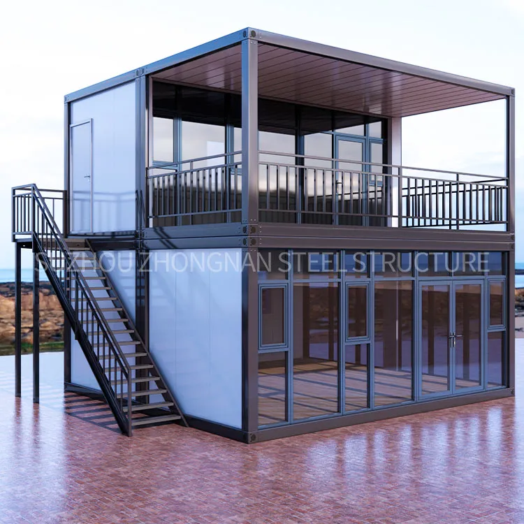 20ft container house with glass wall