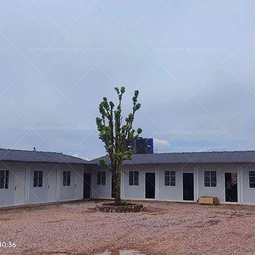 Prefabricated housing used as worker dormitory in Munich, Germany