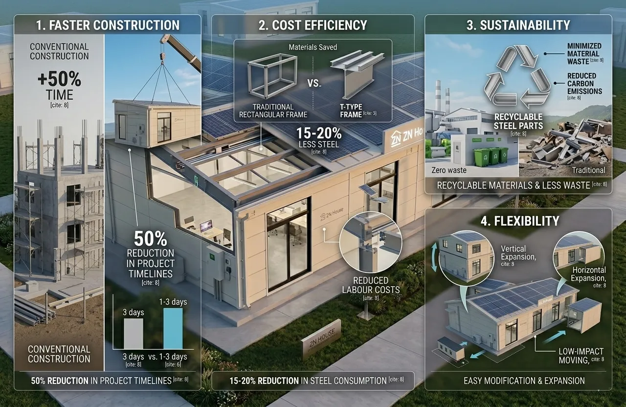 Key Advantages of T-type Steel Structure House Key Advantages of T-type Steel Structure House