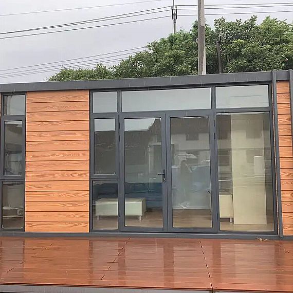 Casas de contenedores modulares laminadas de WPC