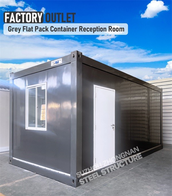 Grey Flat Pack Container Reception Room